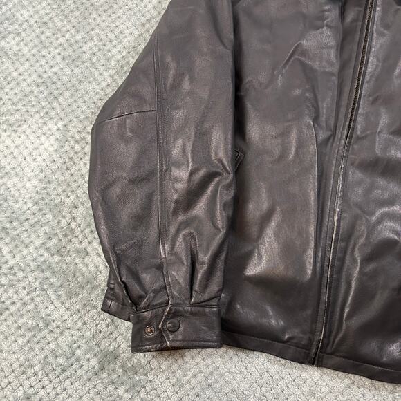 Airborne Leathers Men's Racing Motorcycle Black Bomber Jacket Sz XL - Picture 2 of 11